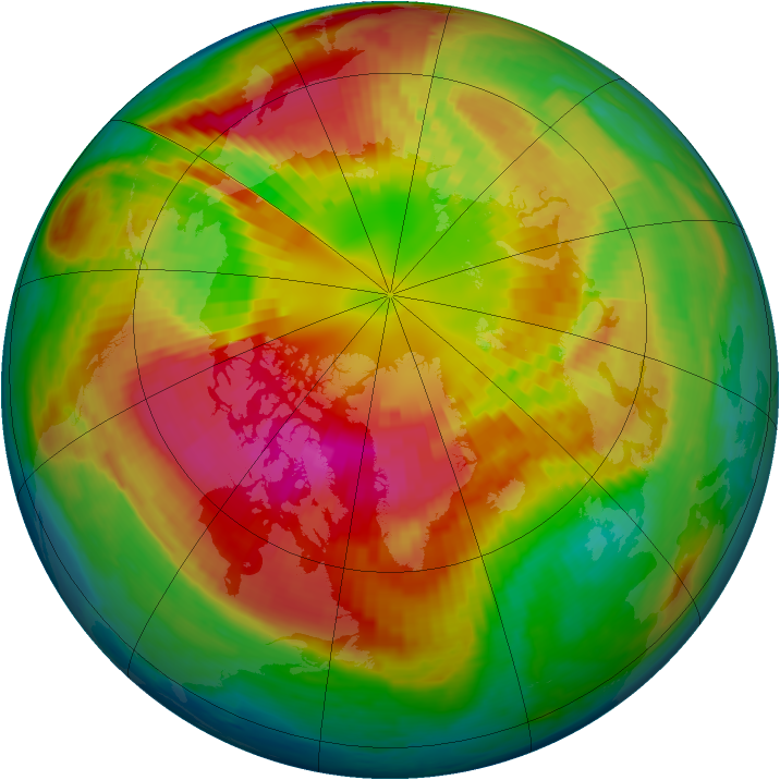 Arctic ozone map for 07 March 2002